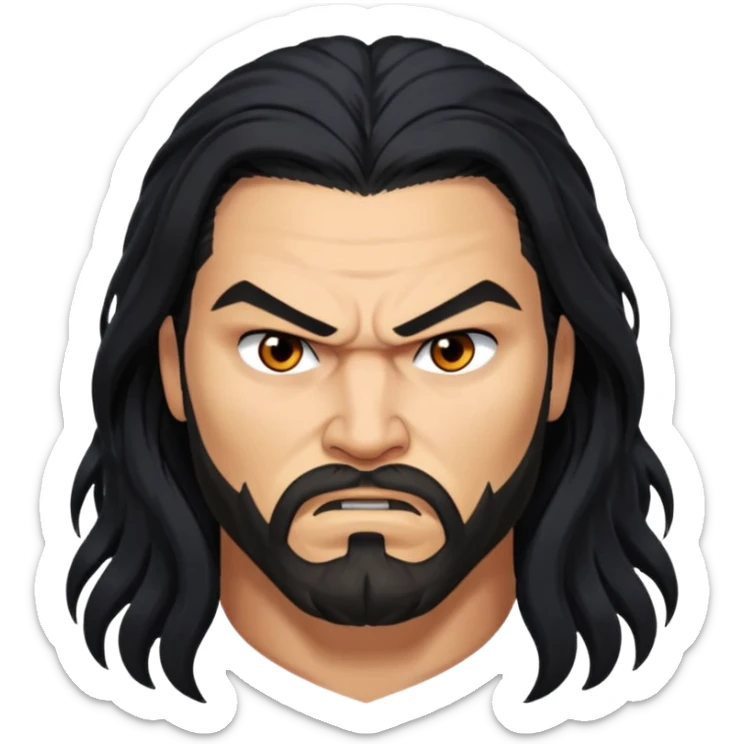 jason mamo long hair angry  from Games of throne character face only younger sticker