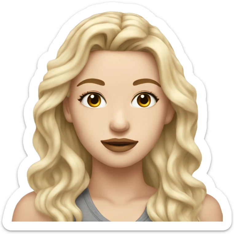 beautiful white girl with tattoos, with long blond hair  sticker