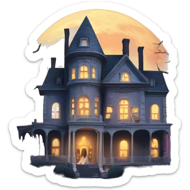 Barbie’s very old run-down frightening dangerous ghost-ridden haunted dream mansion nightmare scenario full harvest moon  sticker