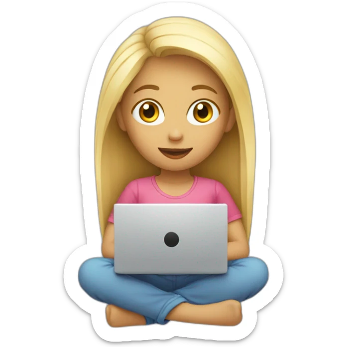 Rubia con laptop sticker