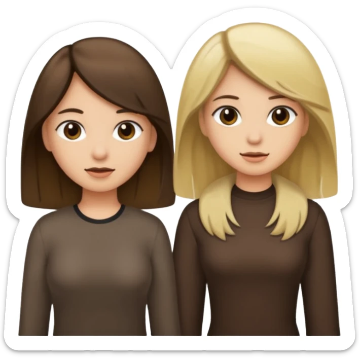 bestiess one with dark brown hair and one with dirty blonde hair sticker