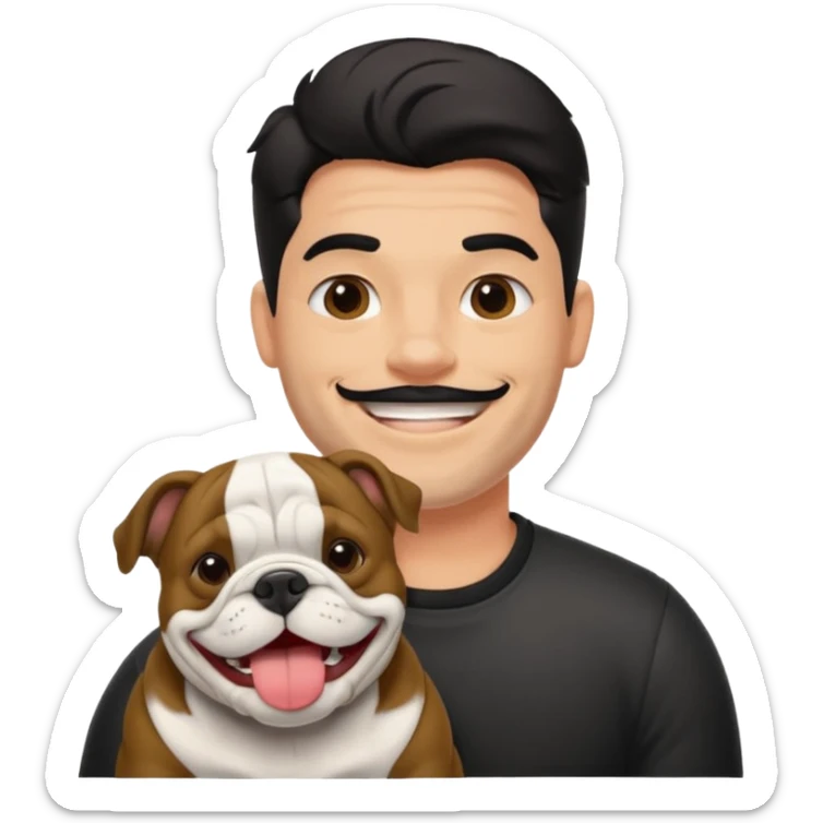 hombre médico de color de tez negra que sostiene un bulldog francés blanco sticker