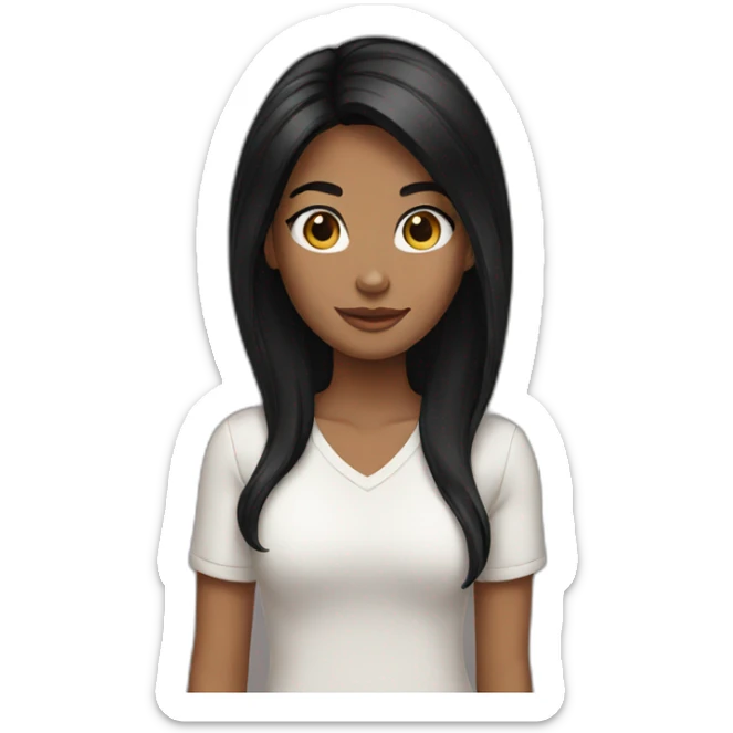 Girl black hair sticker