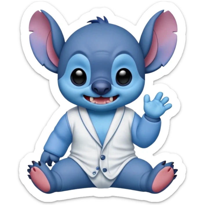 crie um memoji do personagem stitch onde ele esteja de pijama com carinha de sono sticker