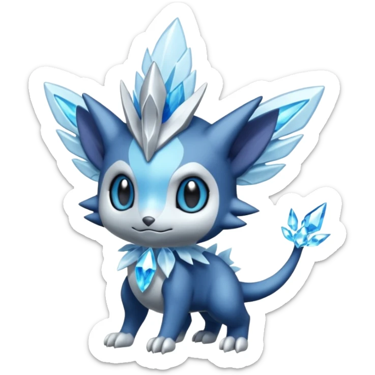Elemental dark dusky mechanical frosty fairy-like fantasy epic rare Glalie-Sneasel-Togetic-Pokémon-Fakémon-hybrid-creature sticker