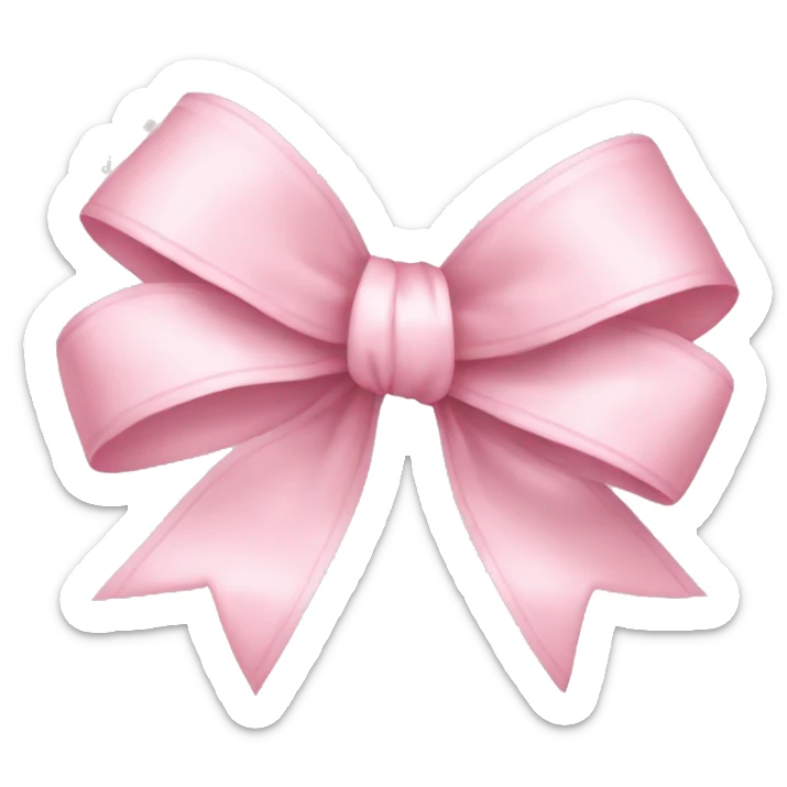light pink ribbon bow sticker