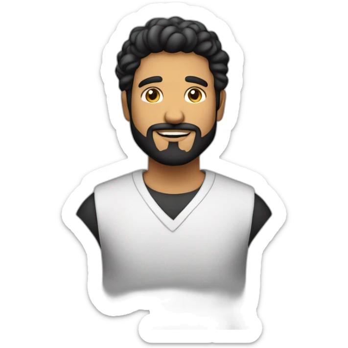 Hombre latino meztizo calvo y con barba negra negra sticker