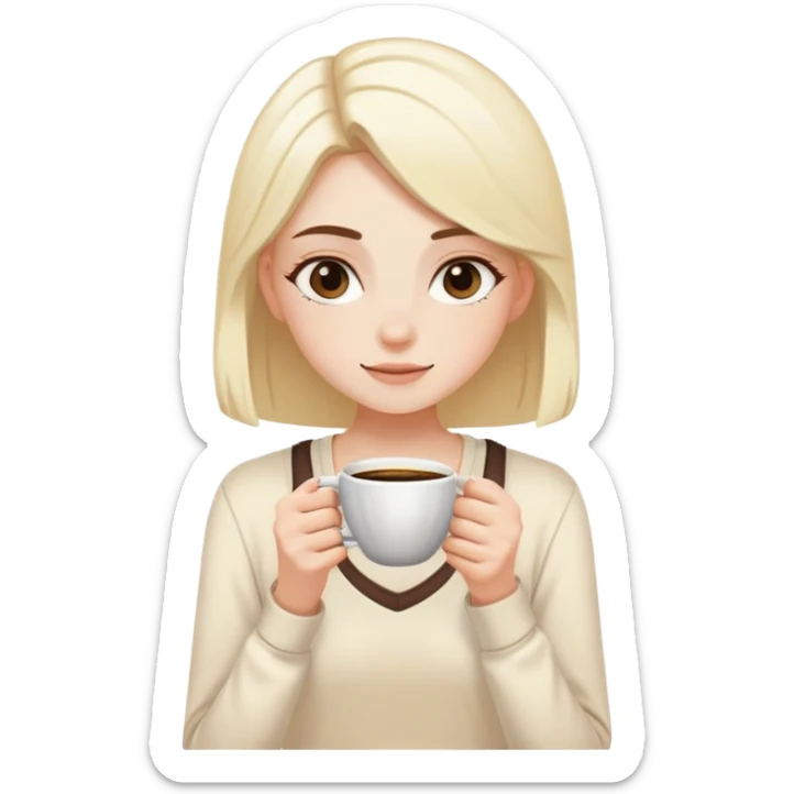 Aesthetic gym emoji cream vanilla girl espresso girl colors sticker