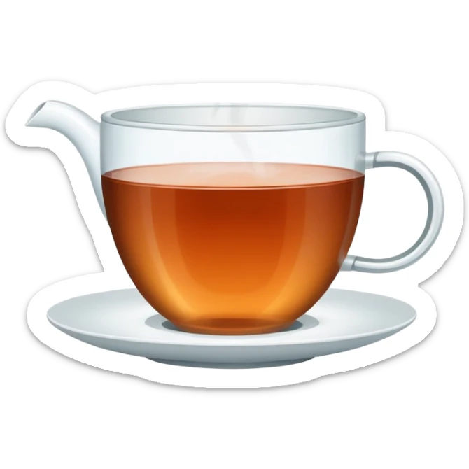 A 2D flat icon of a steaming cup of tea, minimalist and modern, with clean lines and a simple design, in color #901e40 sticker