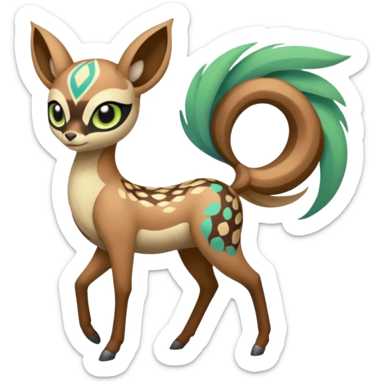 Tribal marked Fonbri-Falvie-Vernid-Meloetta-hybrid-fusion, full body sticker