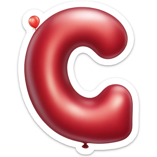 red balloon in the form of the number 6 sticker