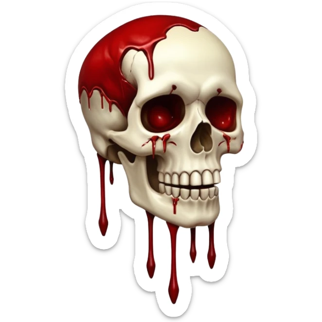 3D rotting corpse jumping in the air. In the style of your bloody skull art. More blood sticker