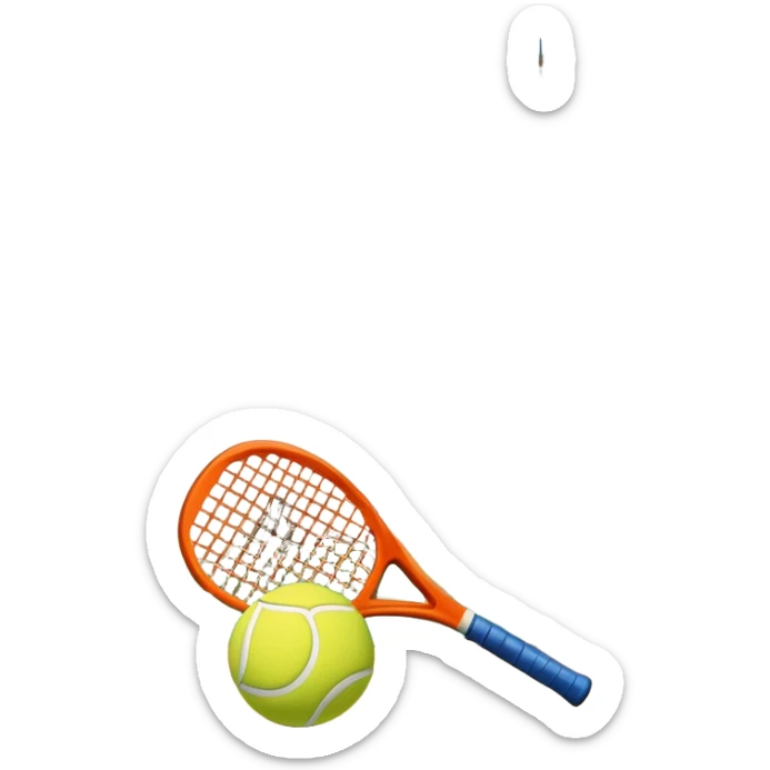 Un emoji simple d'une raquette de padel tennis avec une balle et la tour eiffel dans le fond sticker