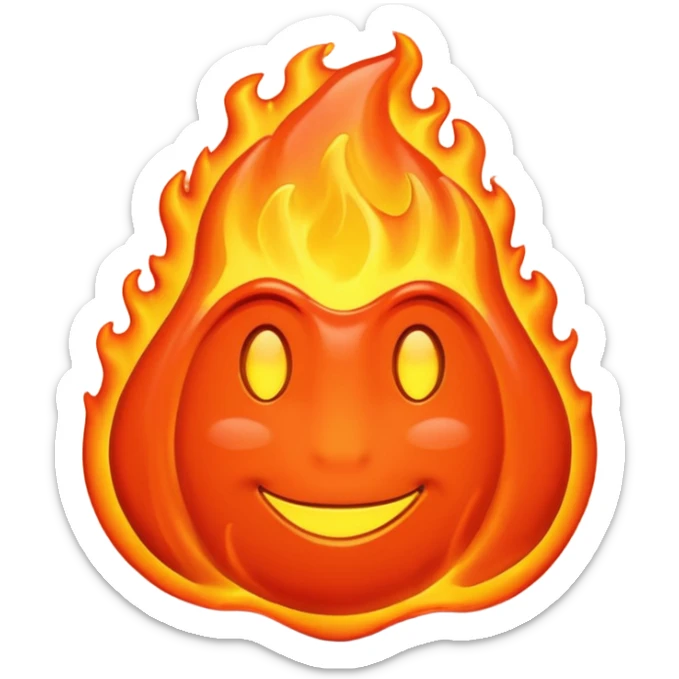 create an emoji of a little lava flow, no face just the lava, no volcano, something like a stain sticker