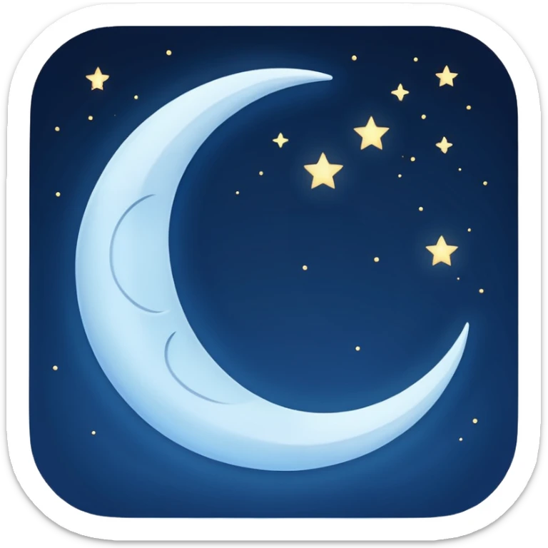 Genarate me a emoji of Dark mode moon like we got in our phones  sticker