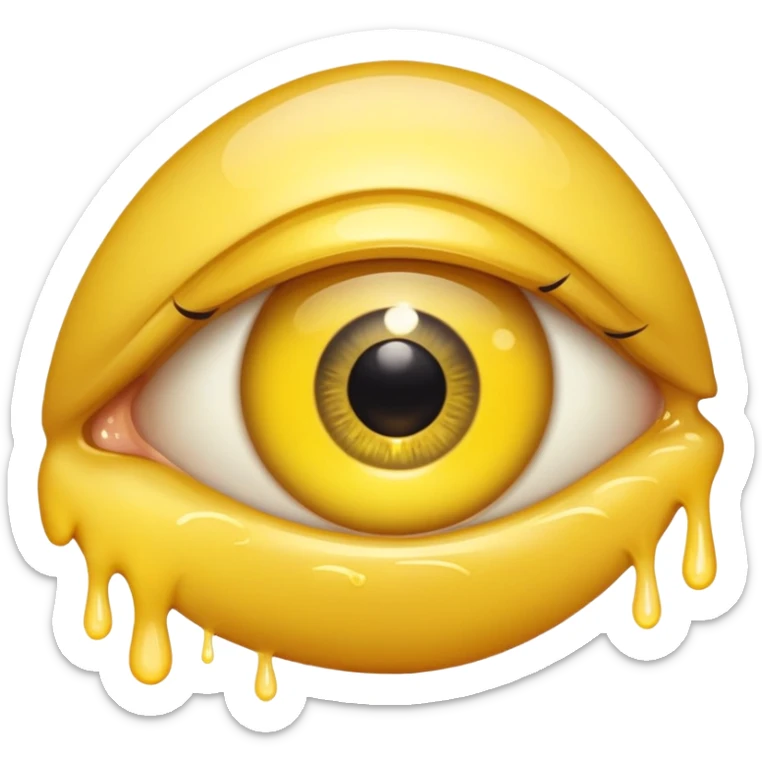 eye booger, small yellow gooey substance in the corner of an eye sticker
