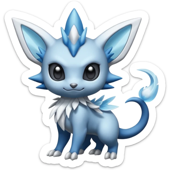Elemental dark dusky mechanical frosty fairy-like fantasy epic rare Glalie-Sneasel-Togetic-Pokémon-Fakémon-hybrid-creature sticker