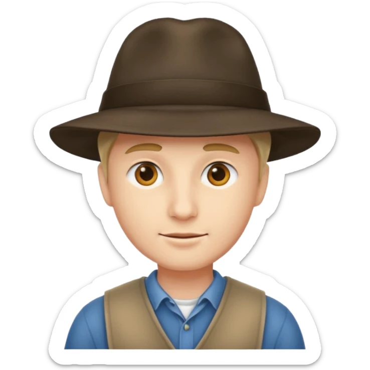 a man with hat  sticker