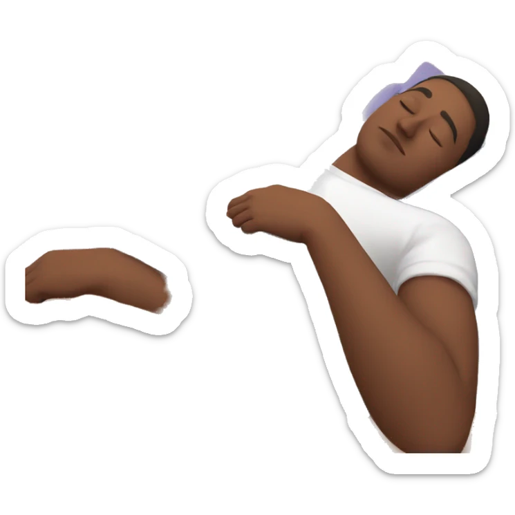 emoji eyes closed sleeping lying down both male and female listening relaxing music sticker