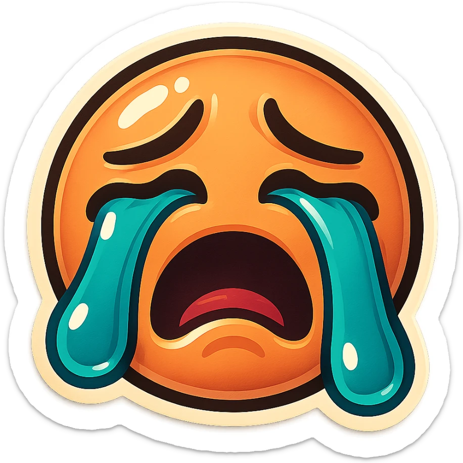 Crying with large tears sticker