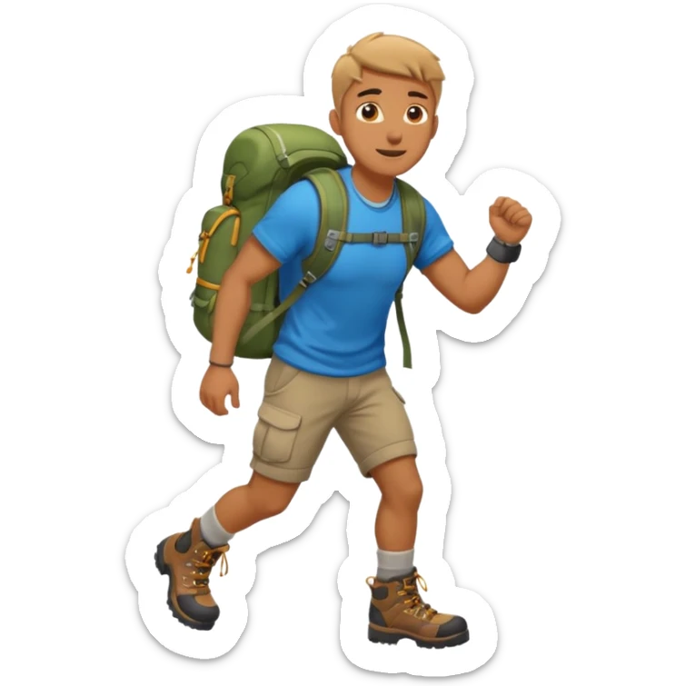 a man who managed to climb to the top of the mountain sticker