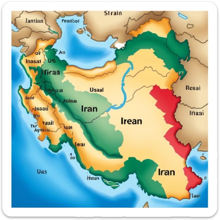 Map iran sticker