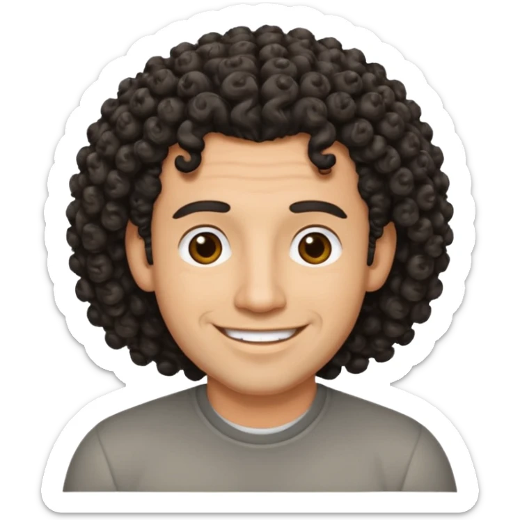 Hispanic dad, medium-light skin tone, black salt and pepper curly hair, no wrinkles sticker