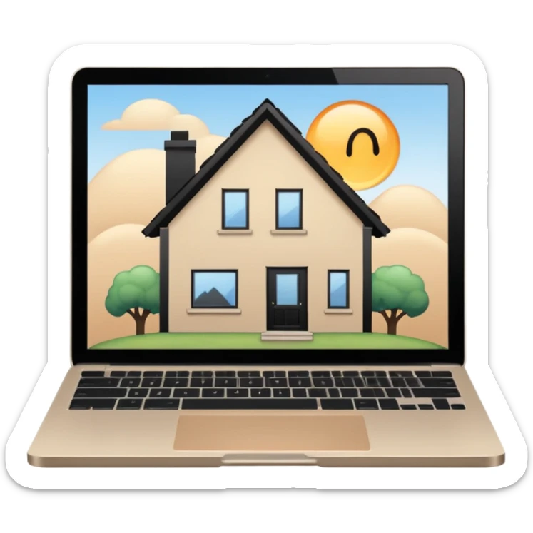 3rd emoji, but I want a blob to be inside thethat house, working in mac laptop, which is seen from window sticker
