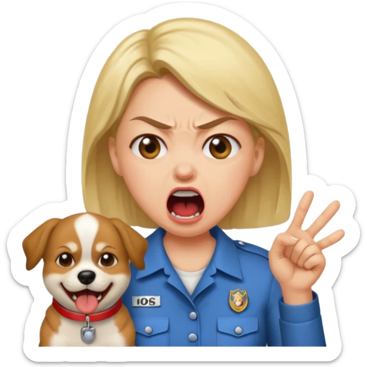 a karen mom yelling at somebody that wont take their dog out and is showing her badge but its fake sticker