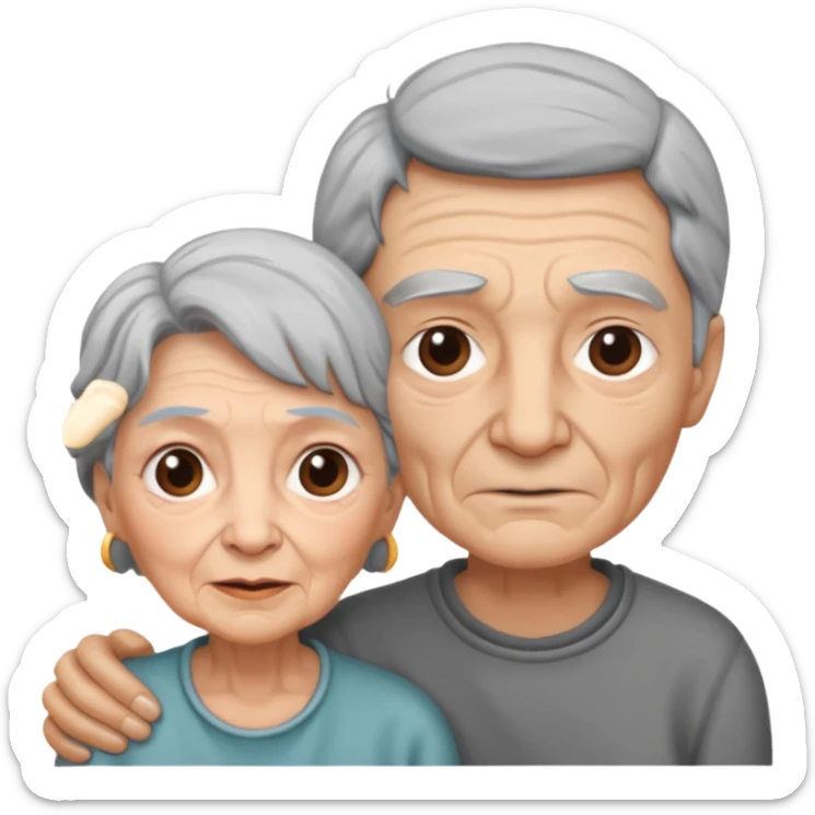 lo mismo que estas haciendo solo coloca alado de la abuela un hombre joven  sticker