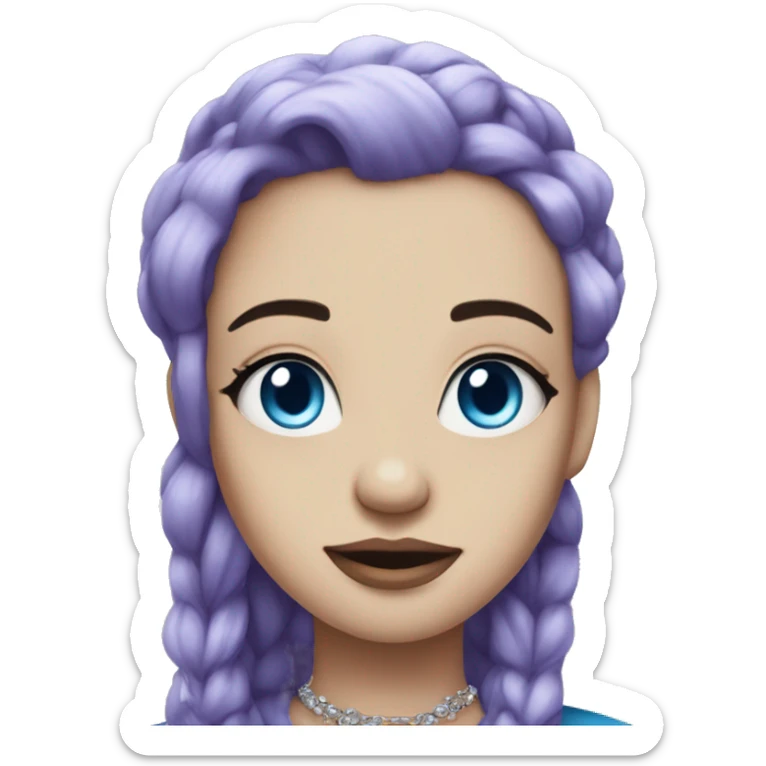 queen white skin long purple hair facial piercings blue eyes  sticker
