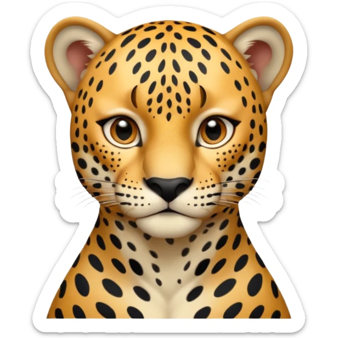 A high-resolution photo-realistic digital illustration of a young jaguar, chest upward A high-resolution, photo-realistic digital illustration of a majestic young jaguar sticker