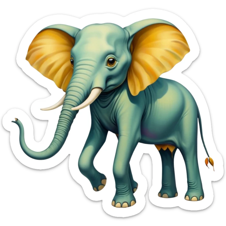 spam land surreal - surreal elephants with long legs like praying mantises - from the paintings of Salvador Dali sticker