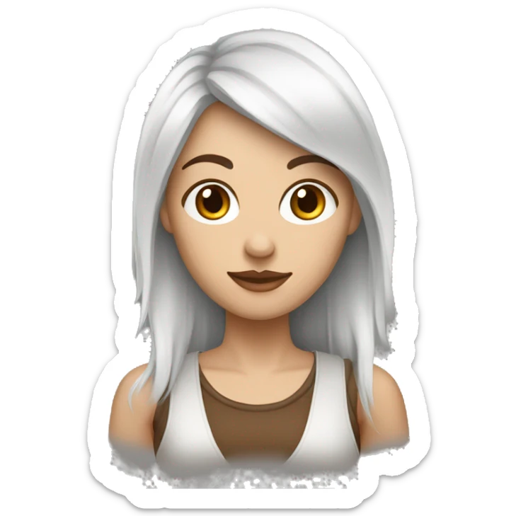 Graphiste UI designer woman, White skin hair brown and tatoo on the skin  sticker