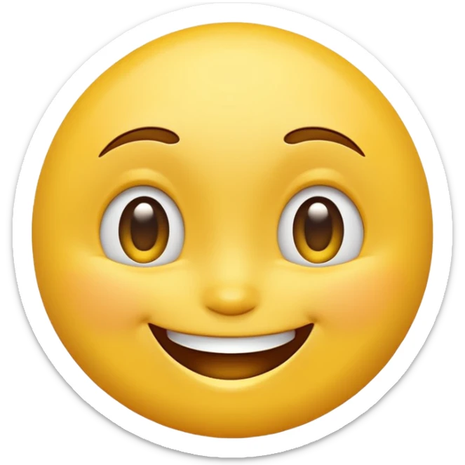 smiling face, bright yellow, simple expression sticker
