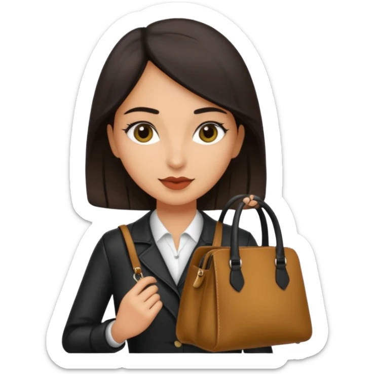 italian female with italian fashion style, holding bag sticker