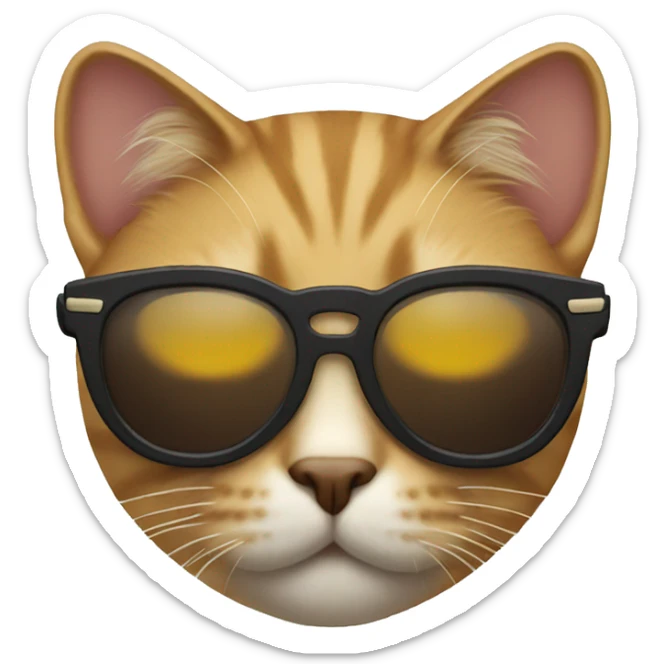 Cat with sunglasses sticker