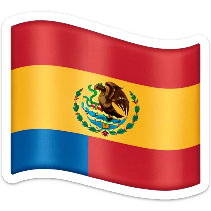 Bandera de Venezuela combinada con la bandera de México, en una sola bandera sticker