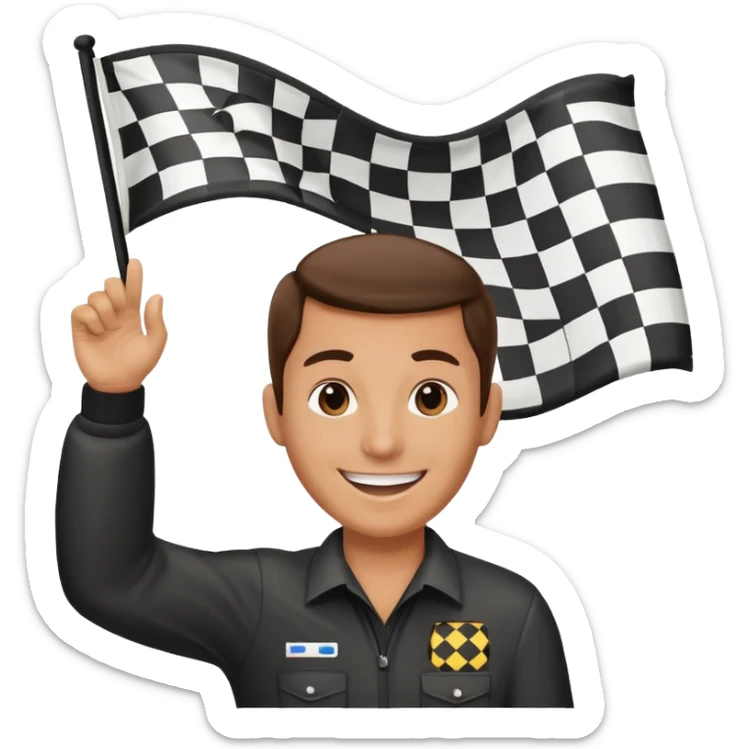 SONO UN DIRETTORE DI GARA AUTO E SBANDIERO CON LA BANDIERA A SCACCHI sticker