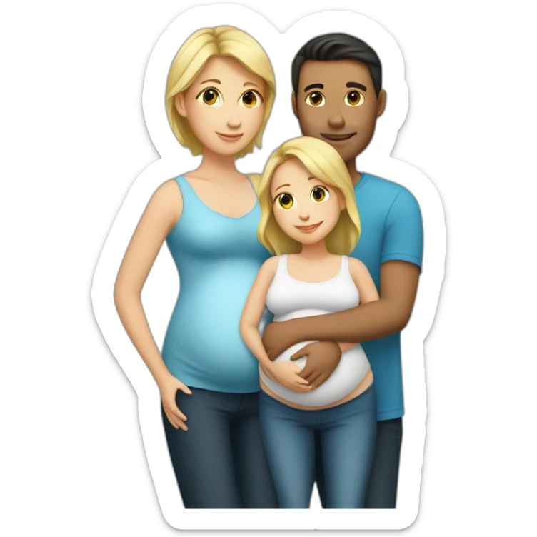 Family;blond-baby-boy, pregnant-woman, dark-haired-man sticker