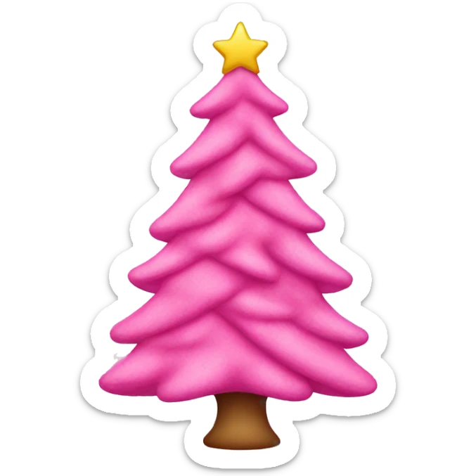 Pink Christmas tree sticker