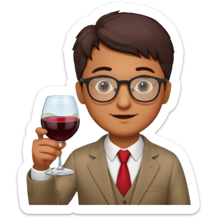 A male Italian accountant who loves red wine fishing movies wears glasses sticker