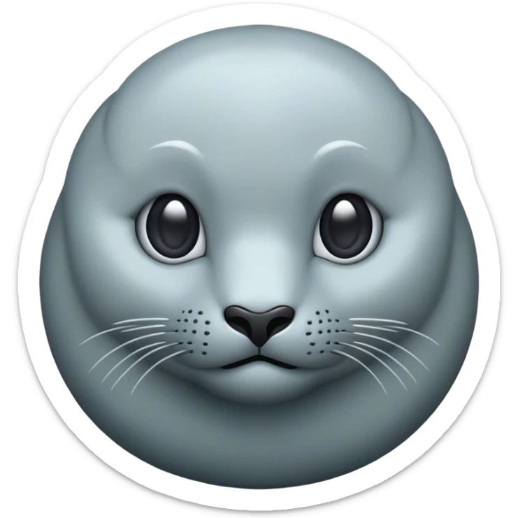 Cinematic Noble Seal Portrait Emoji, Poised and streamlined, with a sleek, smooth body of glossy, muted hues and expressive, dark eyes complemented by a rounded, agile head, Simplified yet sharp and sophisticated features, highly detailed, glowing with a soft, maritime luminescence, high shine, intelligent and graceful, stylized with an air of coastal authority, focused and alert, soft glowing outline, capturing the essence of a watchful marine guardian that appears ready to glide out of the screen with effortless authority! sticker