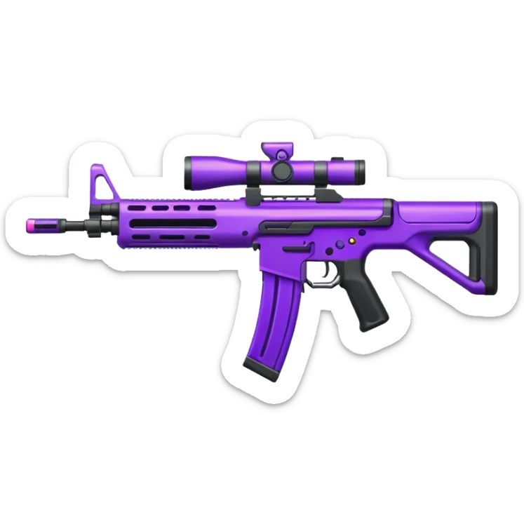  shooter game with this color purple  and neon green make it as an assult rifle sticker