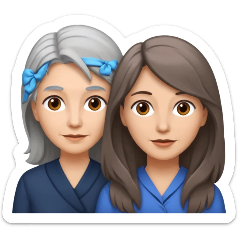 2 Frauen, die sich lieben davon 1 grauhaarig, 1 braunhaarig, lange Haare sticker