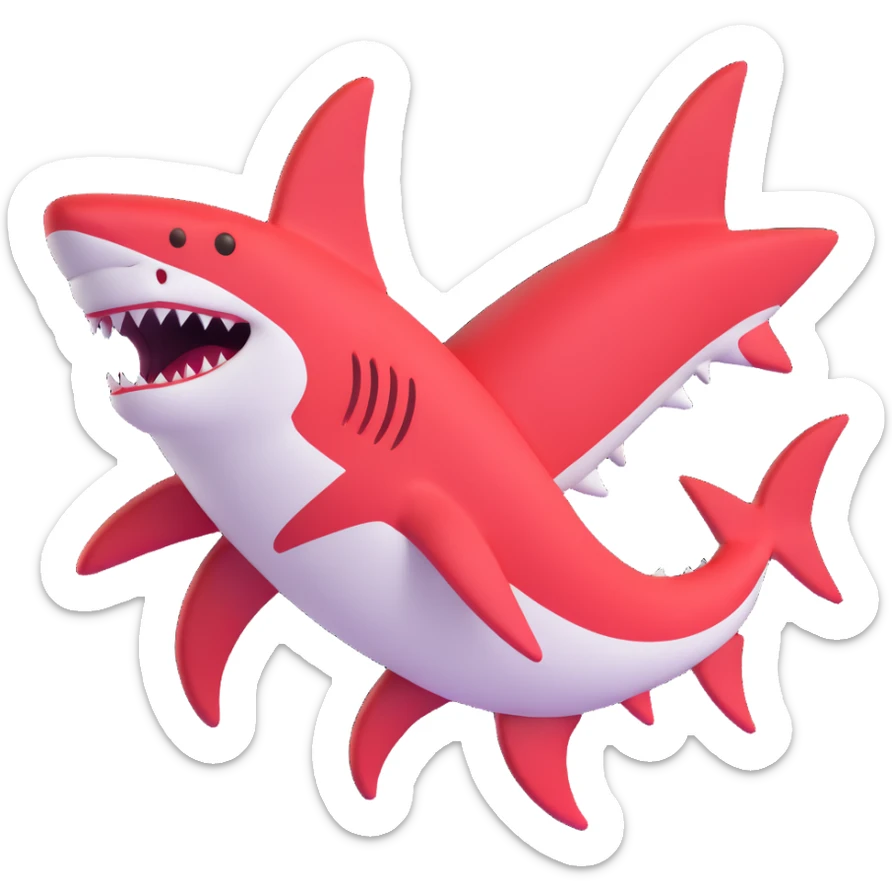 shark with red and white Air Jordans on its fins and back fin sticker