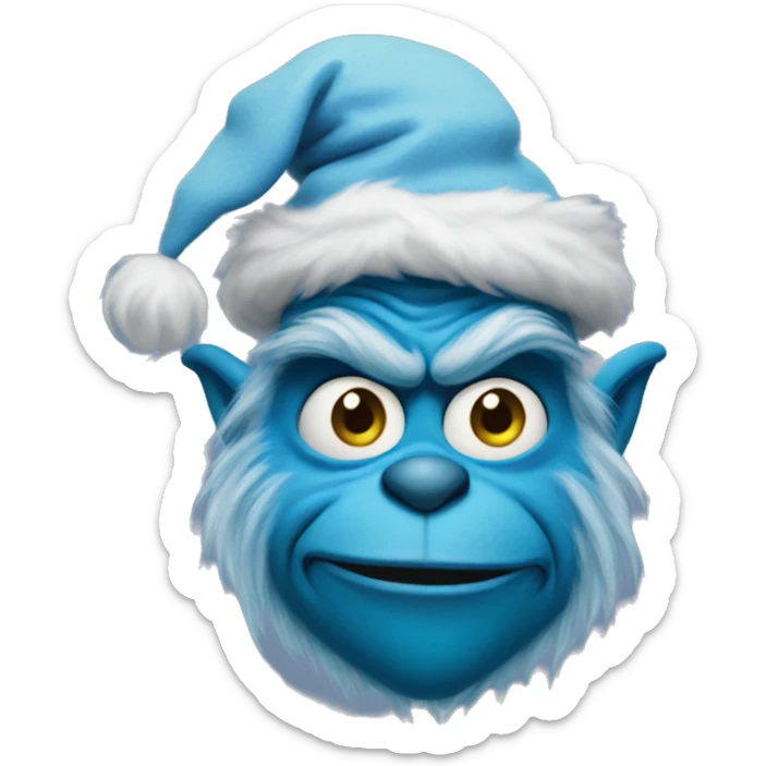 blue grinch sticker