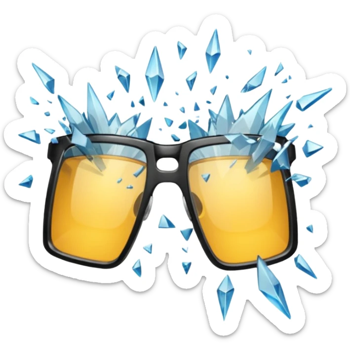 Les verres se brisent, le banquet s’éteint » → 🥂💥 Verres brisés (deux verres explosant en éclats)Les verres se brisent, le banquet s’éteint » → 🥂💥 Verres brisés (deux verres explosant en éclats) sticker