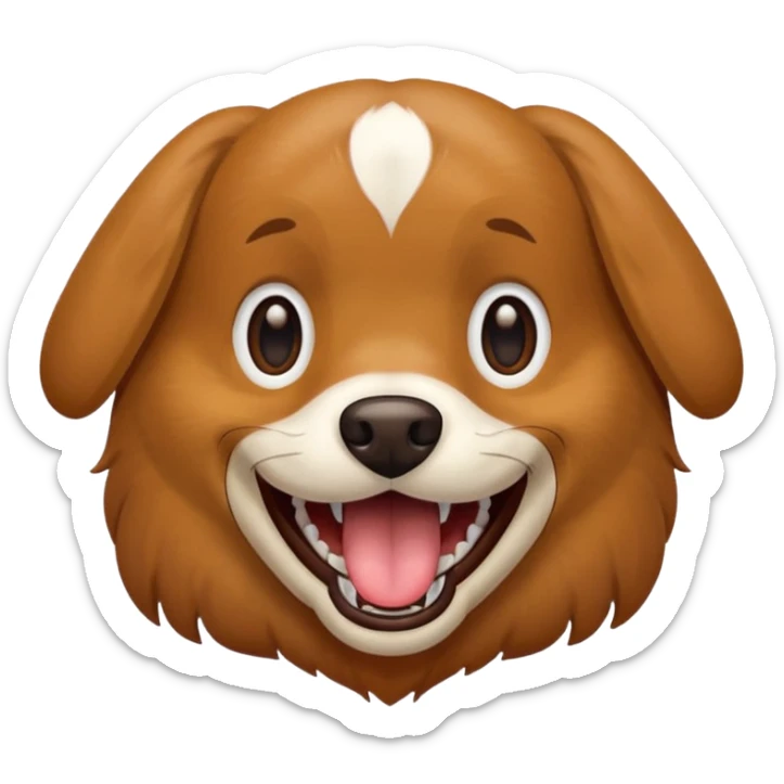 Dog with big smiling mouth but no teeth. Base the image off of the character "DogDay" sticker