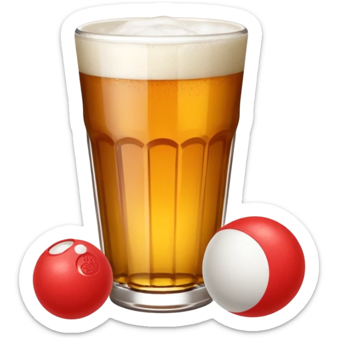 Generami l’emoji di un bicchiere da beer pong con una pallina accanto sticker